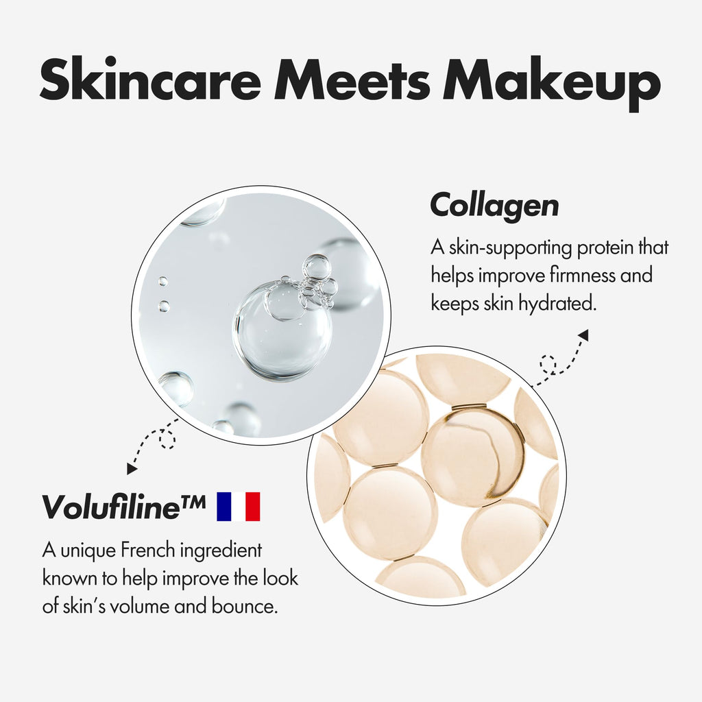 ELROEL Blanc Cover Cream Stick V White - Korean Color-Changing Foundation Stick with Volufiline - Medium to Full Coverage Dewy Finish Base Makeup - Dual-Ended with Detachable Brush (202 Natural)