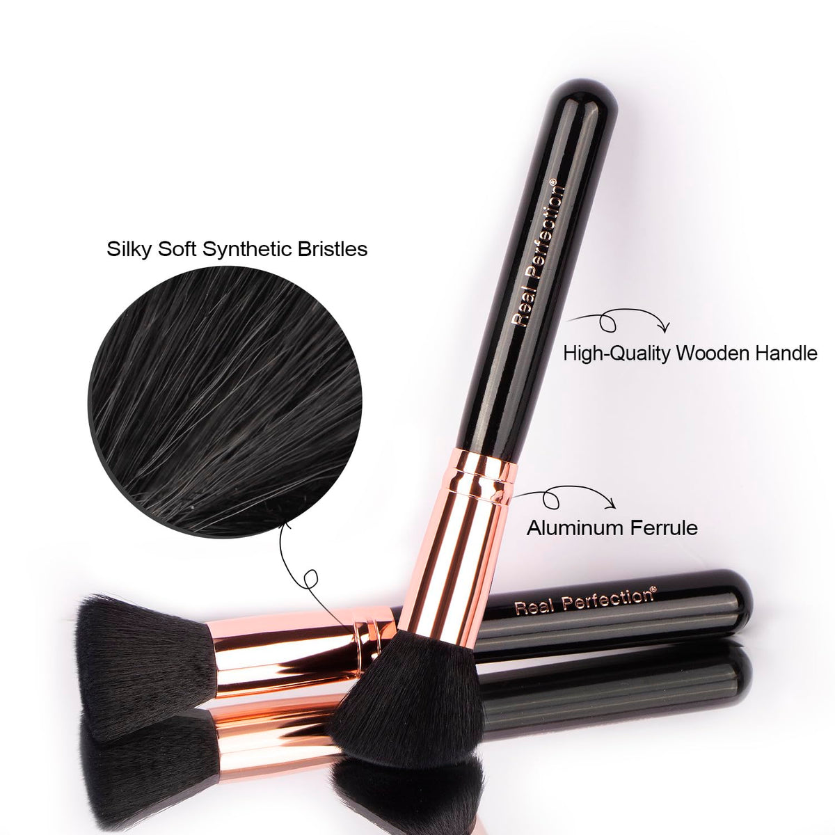 Real Perfection Makeup Brush Set 16 Pcs with 1 Eyebrow Razor Premium Synthetic Foundation Powder Concealers Eyeshadow Blush Makeup Brushes Make up Brushes Kit (Pink)