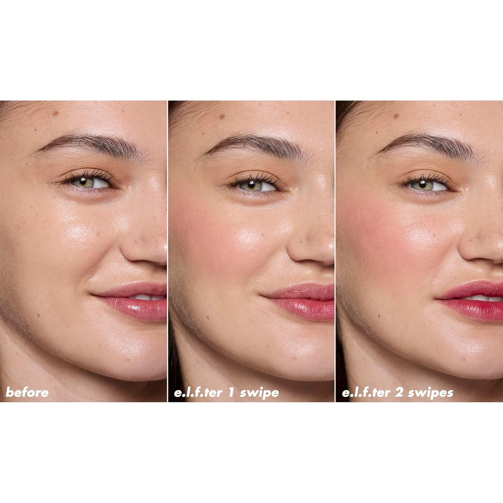 e.l.f. Sheer For It Blush Tint, Multi-Use, Long-Lasting Lip & Cheek Makeup, Creates A Natural Flush Finish, Vegan & Cruelty-Free, Plums Up