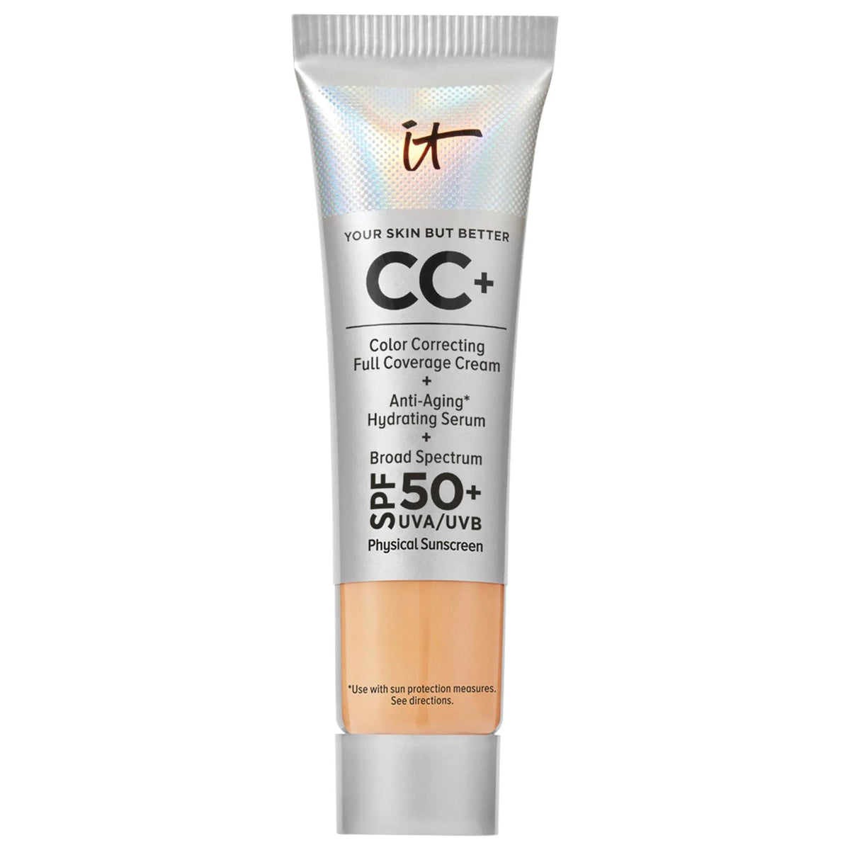 IT Cosmetics CC+ Cream Foundation SPF 50+: Full Coverage Color Correcting, Hydrating & Anti-Aging - Vegan & Cruelty-Free Makeup